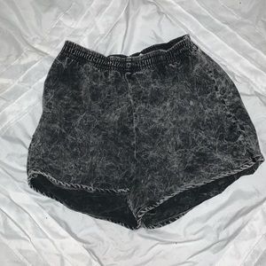 Acid wash running shorts